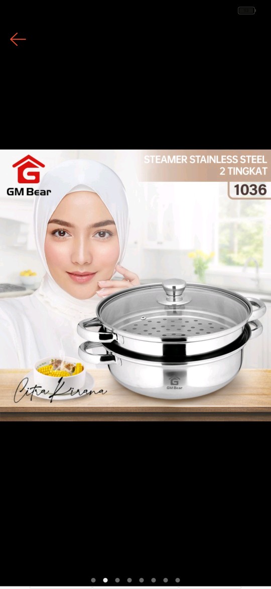 Gm Bear Panci Kukus 1036 - Steamer Stainless 2 Tingkat