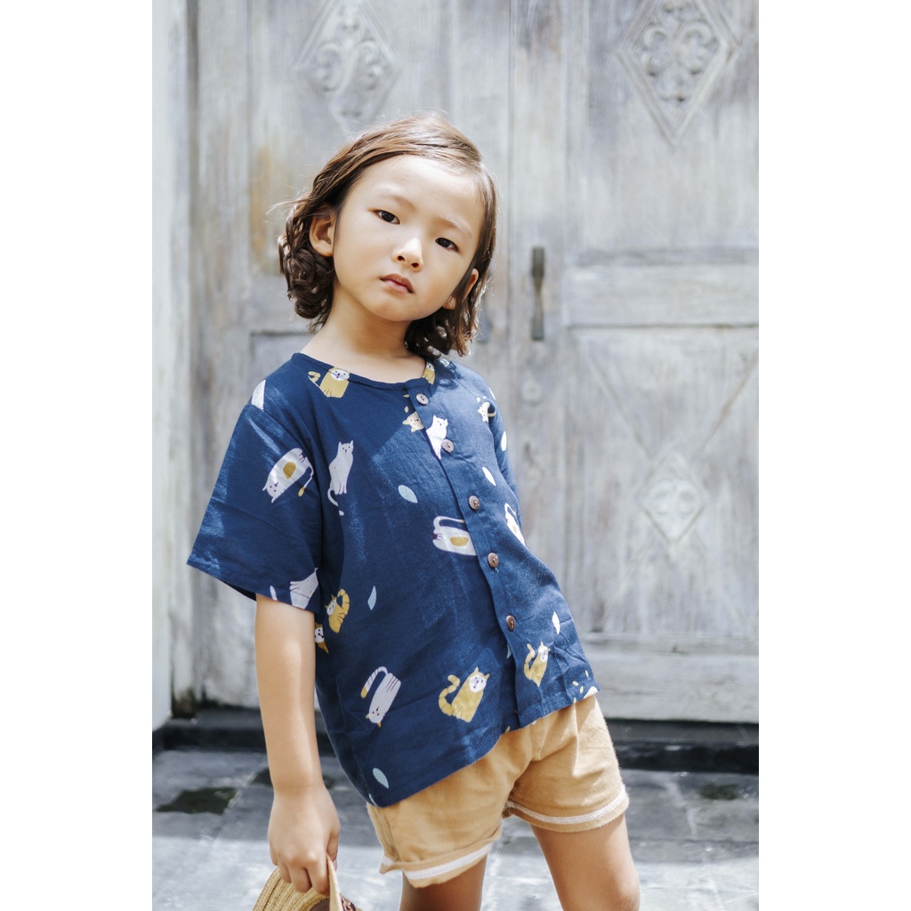 OSORI - Atasan Anak Linen Lengan Pendek Unisex