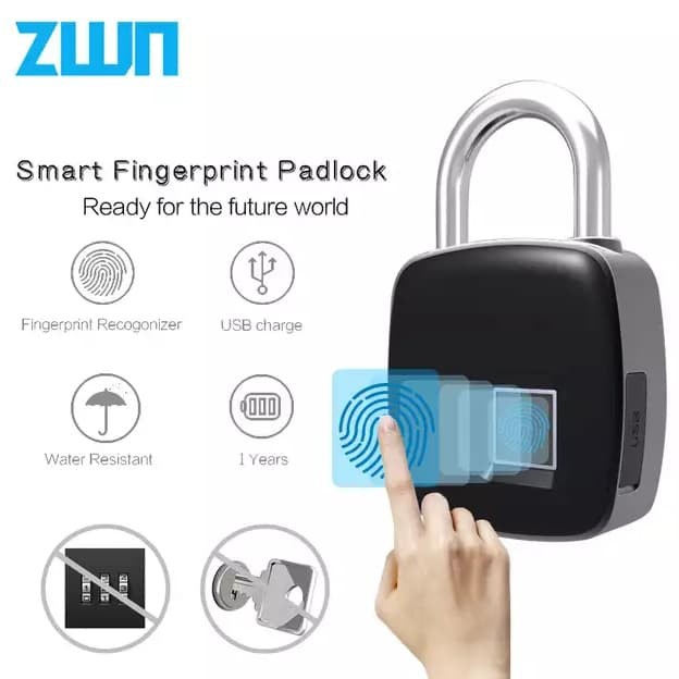 Gembok Sidik Jari Ampuh Terhindar Maling Fingerprint Lock Smart Keyles