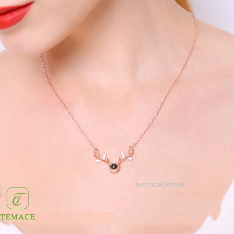 100% stainless steel baja titanium unicorn pendant kalung wanita berlian rantai klavikula