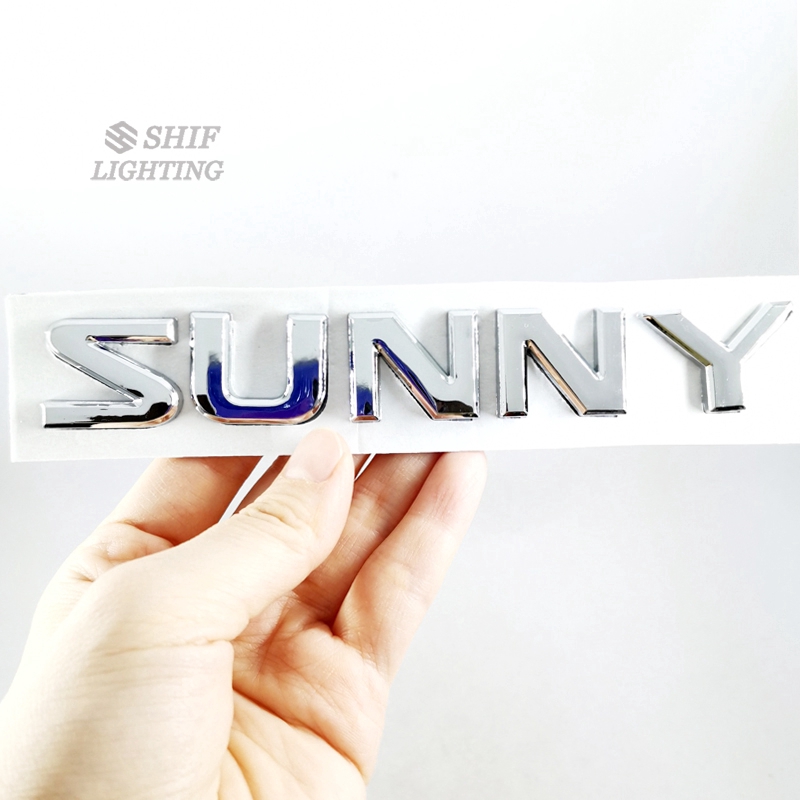 1pc Stiker Emblem Logo SUNNY Bahan ABS Krom Untuk Bagasi Belakang Mobil NISSAN