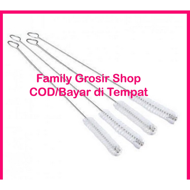 SIKAT PEMBERSIH SEDOTAN STAINLESS STEEL BRUSH STRAW STAIN LESS BENGKOK LURUS