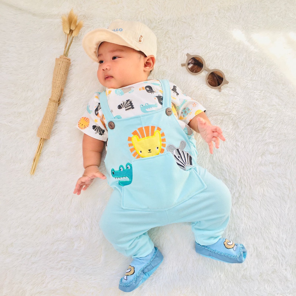 setelan overall cowok baby baju kodok bayi SNI lucu fashion ZOO OVERALL/ dobby the dino / led cloud 0 12 18 bulan 1 tahun cewek cowok unisex baju anak lucu