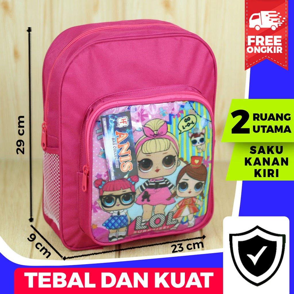 Tas Gendong Anak Cewek Gambar Lol Pink Mini Lucu Kece Trendy Ransel Sekolah PAUD TK Play Group