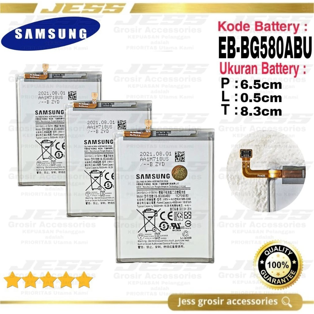 Baterai Battery Original Samsung Galaxy M20 M205F SM-205F &amp; GALAXY M30 - M305F - SM-M305F Kode Batre EB-BG580ABU