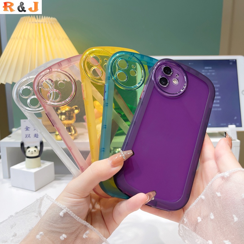 Case Pelindung Lensa Bentuk Oval Warna Macaron Untuk OPPO A16 A16E A15 A15S A54 A53 A5 2020 A9 2020 A31 RealmeC21Y 7i C17 Realme5 5i 6i C3