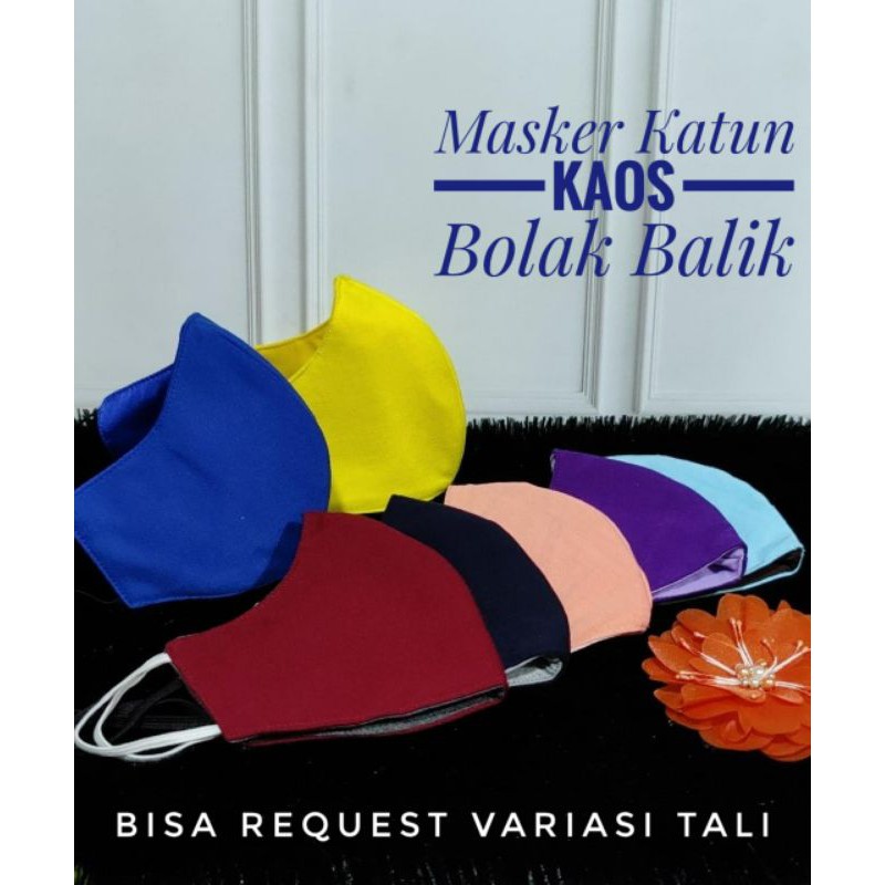 Promo masker kaos Bolak Balik 3 ply terlaris