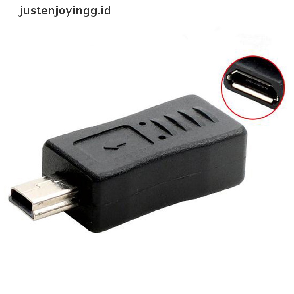 Adaptor Konverter Charger Micro USB Female Ke Mini Male Warna Hitam