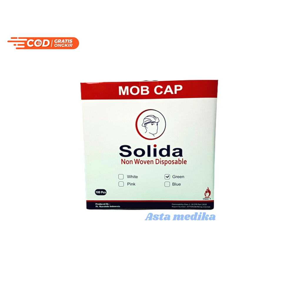 Topi Operasi Mob Cap Solida Topi Medis Disposable Nurse Cap Hairnet Pelindung Kepala Operasi