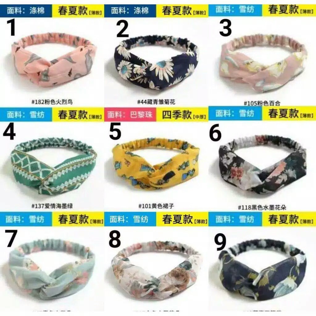 ( FY) BANDANA IMPORT BANDO KOREA STYLE BANDO RAMBUT IMPOR MURAH BANDO CANTIK