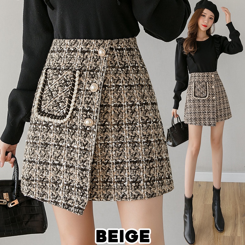 9818 Kaila Tweed Skirt/Rok Pendek/Rok Mini/Rok Pesta/Rok tweed/Rok Korea Skirt