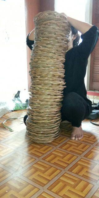 Jnt / Jne 50pcs Grosir Piring Lidi Anyaman Rotan Bambu Murah 83