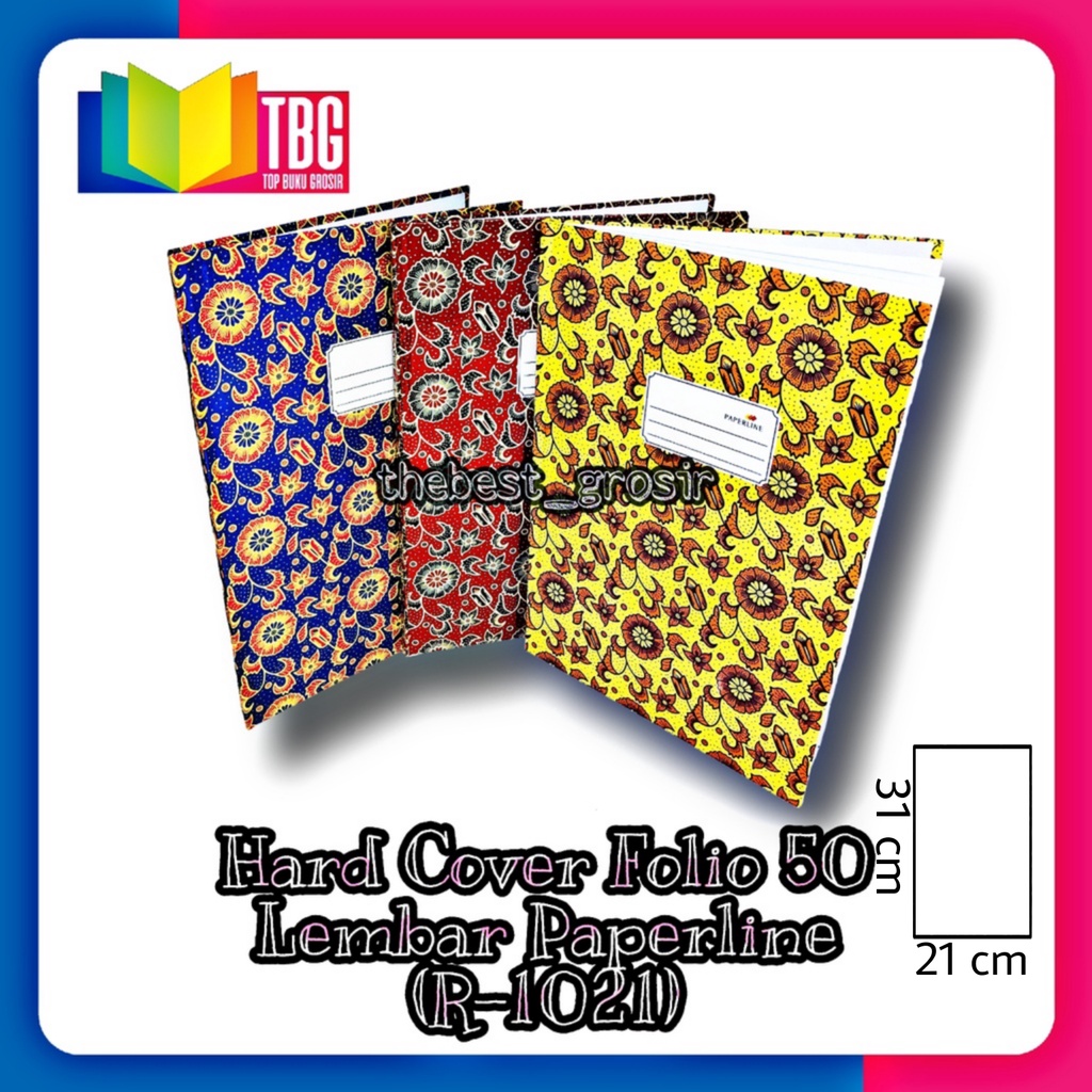 1 PCS HARD COVER FOLIO 50 LEMBAR PAPERLINE / BUKU BESAR / BUKU PEMBUKUAN (R-1021)