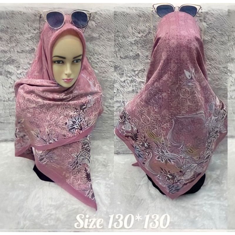 HIJAB SYAR'I VOAL MOTIF JUMBO uk 130x130
