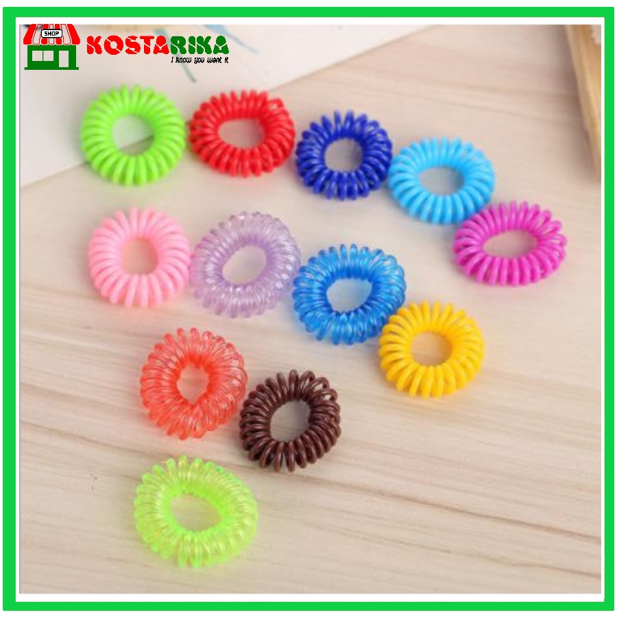 KUNCIRAN RAMBUT SPIRAL WARNA WARNI / IKAT RAMBUT SPIRAL