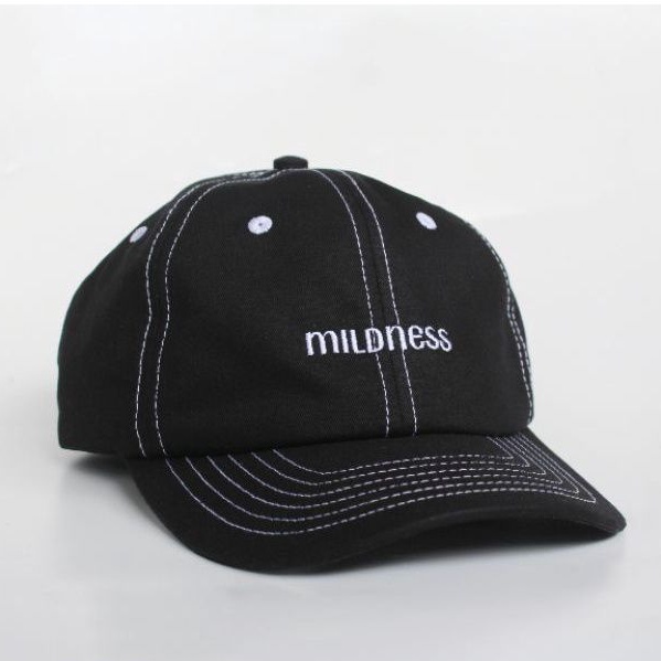 Mildness - Topi Baseball Polocap Hat Hitam Logo 6 Panel Pria Wanita