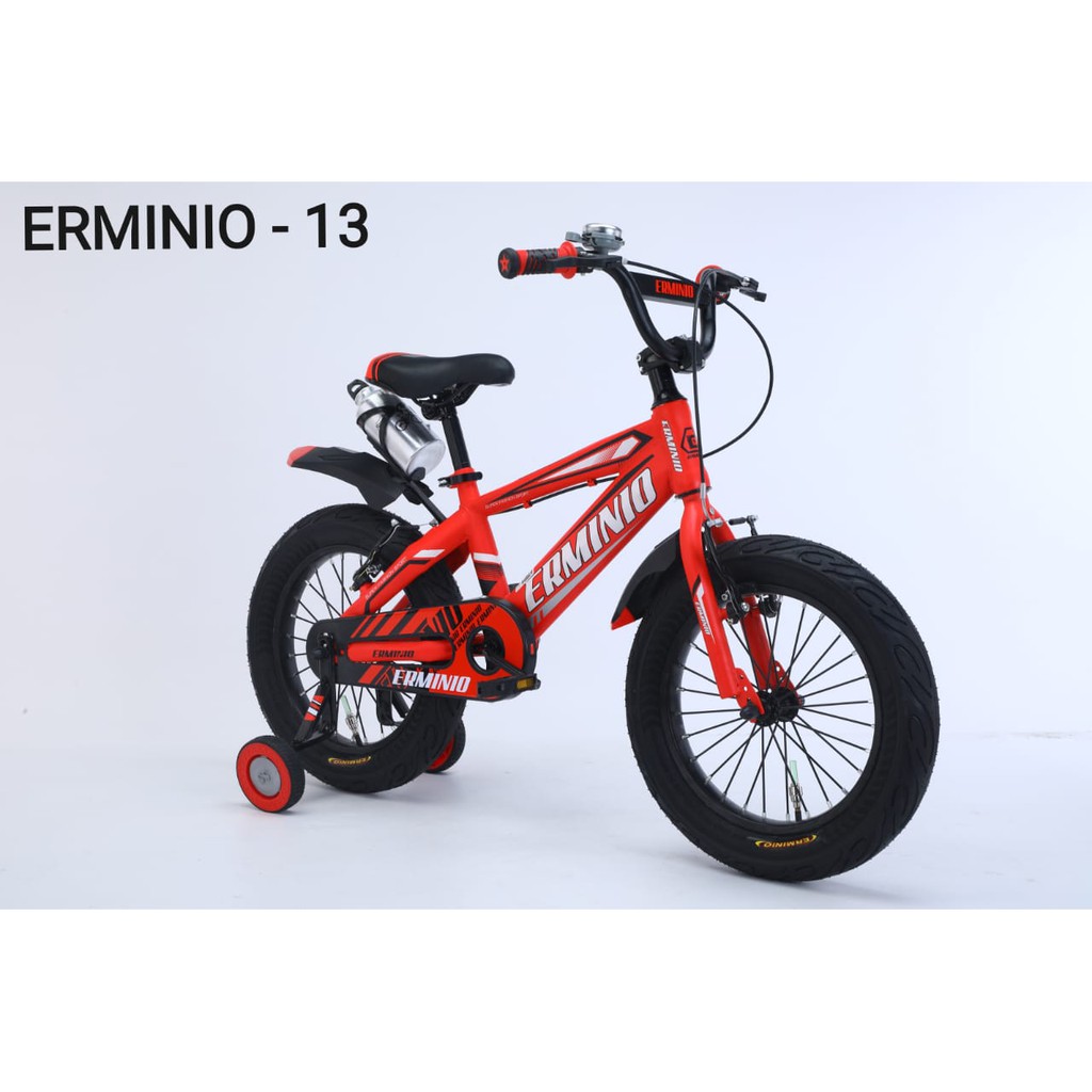 SEPEDA ANAK BMX ERMINIO 12" PREMIUM SKD FREE BOTOL MINUM ALLOY DAN BEL