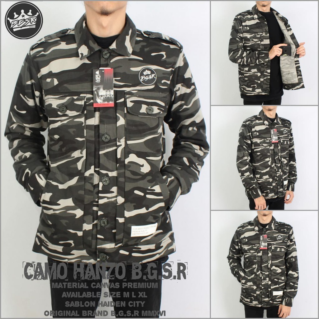 Jaket parka Camouflage Army Hanzo BGSR / Parka camo Pria 07