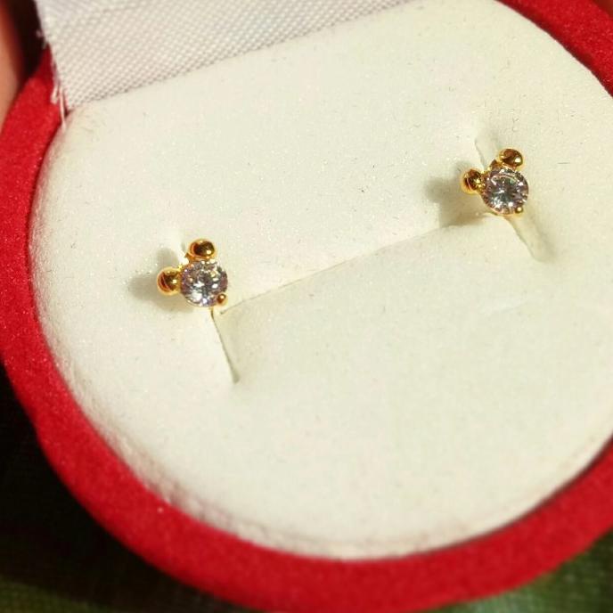 BEST SALES ANTING BAYI GIWANG TOGE EMAS ASLI 18K KADAR 700 - NEWBORN BERKUALITAS