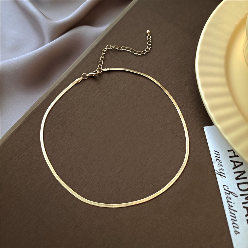 INS Sederhana Klavikula Kalung Untuk Wanita Kalung Sederhana Tulang Ular Rantai Aksesoris Baru Kalung Hadiah