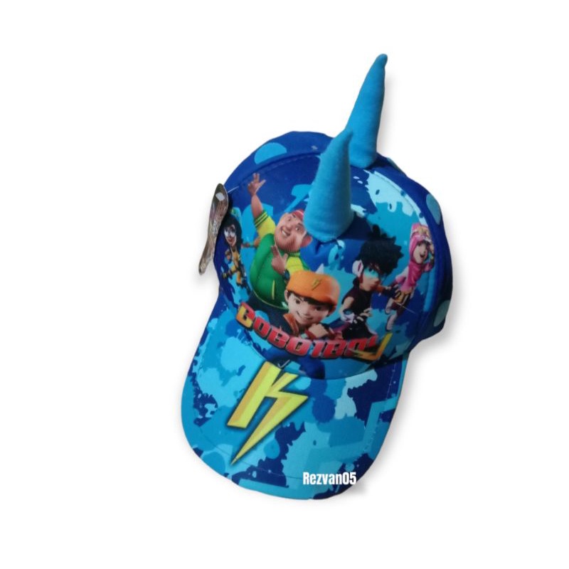 TOPI ANAK KARAKTER BOBOIBOY TANDUK,TOPI ANAK PRINT DEPAN ,TOPI ANAK USIA 2-7TAHUN-BOBOIBOY .6