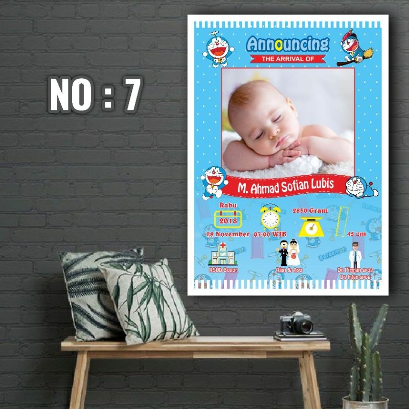 BIODATA BAYI PLUS BINGKAI 40X30 KAYU MDF PREMIUM LAMINASI GLOSY