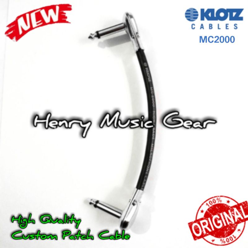 Kabel Jumper Efek Jack Pipih Kabel  Klotz MC2000  Ukuran 15cm BARU