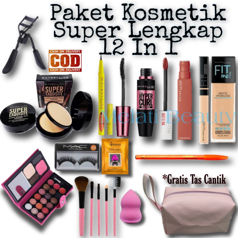 Paket Kosmetik Lengkap 12 In 1 / Paket Kosmetik Terlaris / Paket Kecantikan / Make Up Lengkap  / Kosmetik / Kecantikan