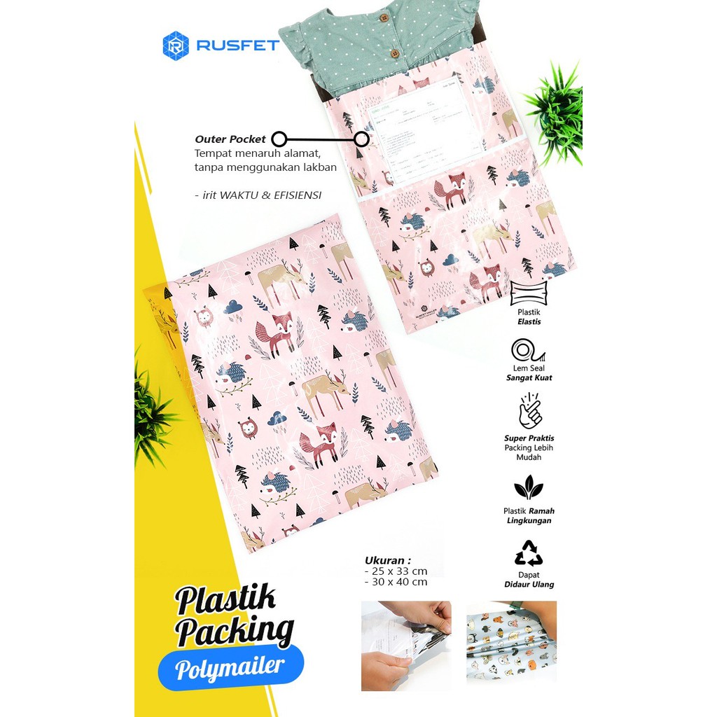 

AMPLOP PLASTIK POLYMAILER FOXY FRIENDS 25cm x 33cm (50 PCS )