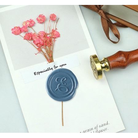 Wax Seal Stamp Wood Handle Dia. 3cm - Stempel Sealing Lilin Inisial