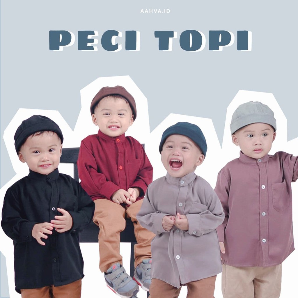 Peci Topi AAHVA laki laki dari bahan kanvas untuk anak dan ayah branded kekinian