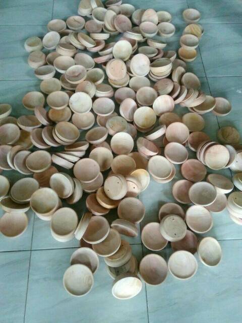 Cobek Kayu / Wadah Sambal / Tempat Sambal /Saus /Kecap /Bumbu dari Kayu diameter 8cm, 10cm, 12cm