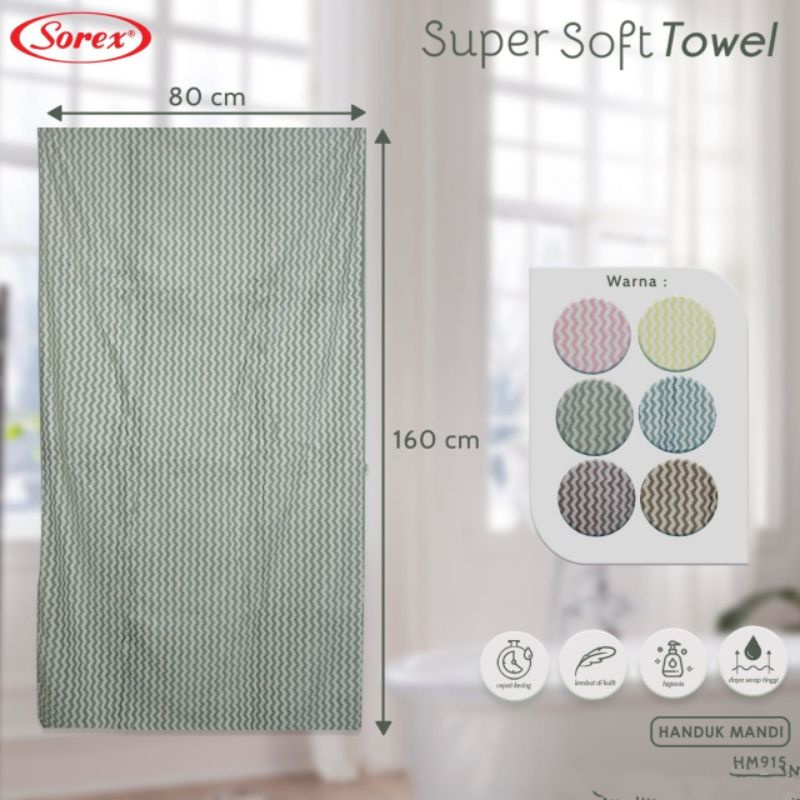 Sorex super soft towel HM 915 handuk mandi dewasa microfiber