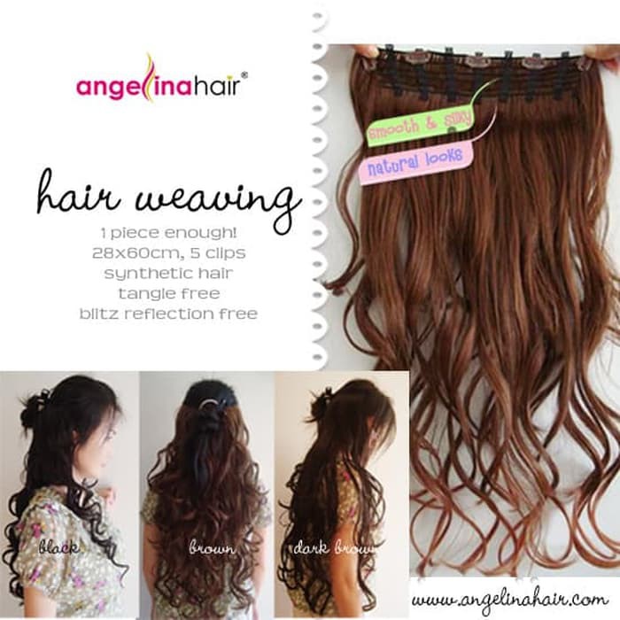 Hair Weaving Hair Clip By Angelina Hair Dark Brown Av37 Shopee
