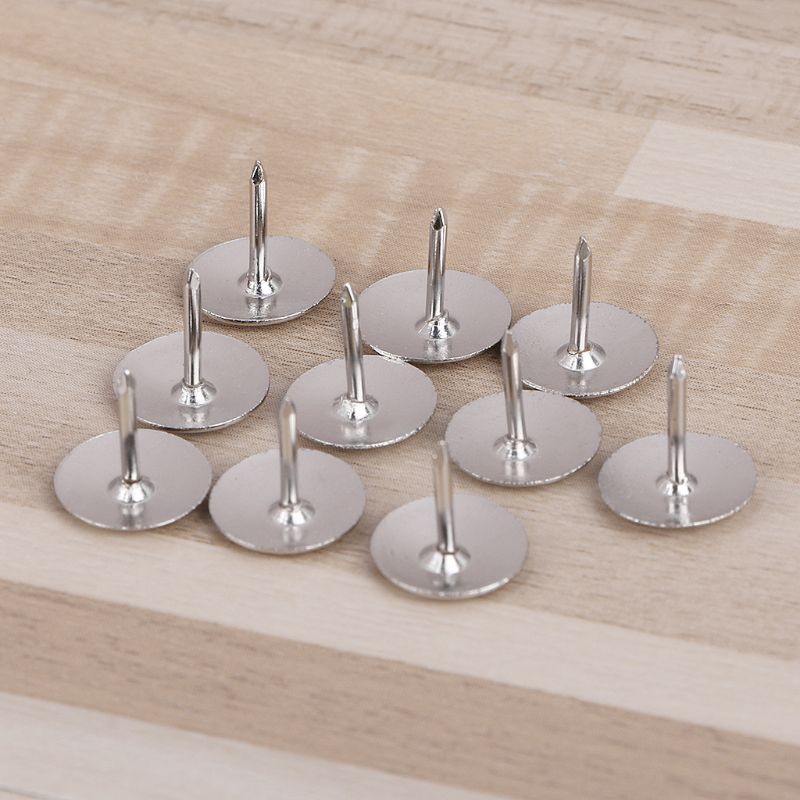 Mary Metal Silver Push Pin Flat Round Untuk Head Thumbtack Untuk Poster Papan Bulet80