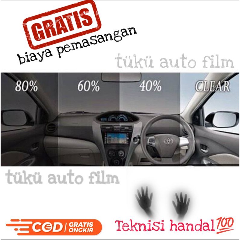 Kaca Film Mobil Kaca Depan Anti Gores Warna Hitam