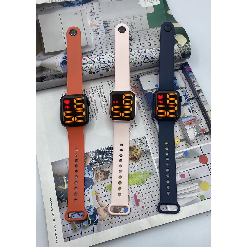 Y1-Jam Tangan Elektronik Fashion Rubber LED Digital Anti Air Termurah Import UNISEX