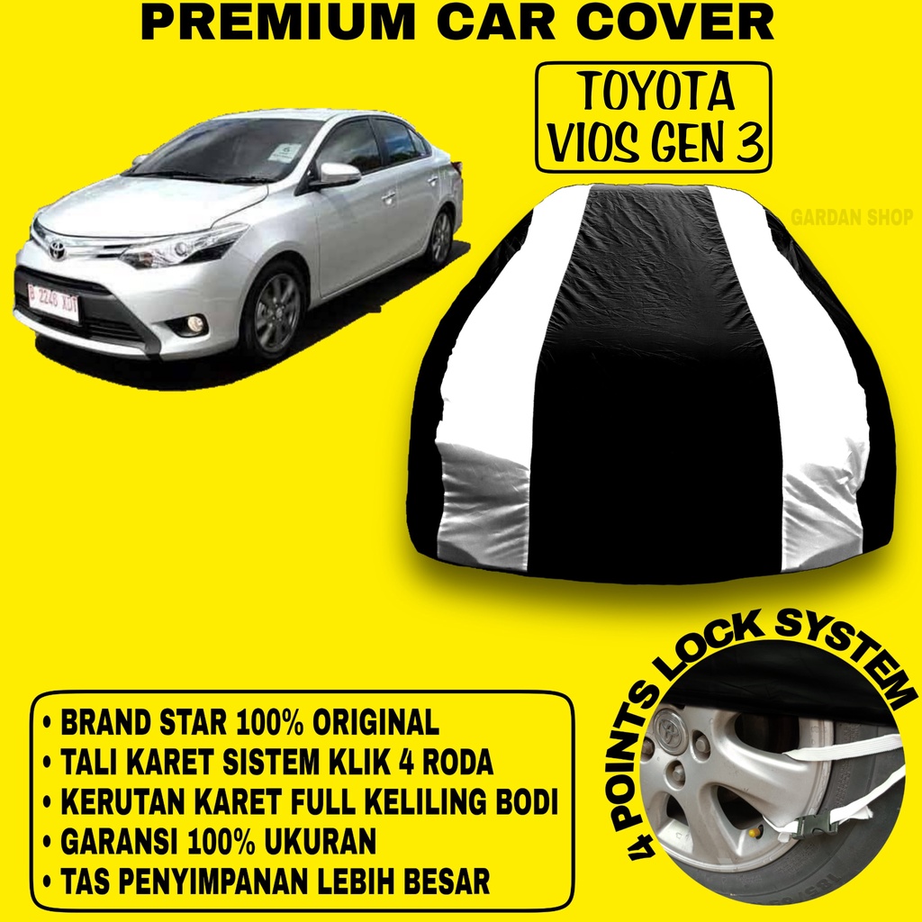 Body Cover TOYOTA VIOS GEN 3 Sarung Strip SILVER Penutup Pelindung Bodi Mobil Toyota Vios Gen 3 PREMIUM Cover