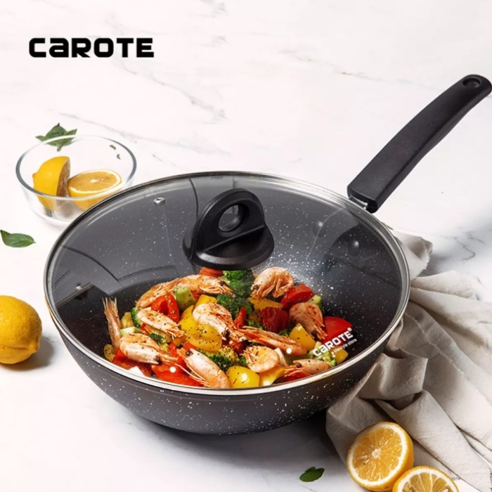 TERLARIS CAROTE BASIK WOK FRY PAN 28 CM DENGAN TUTUP