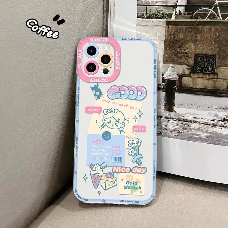 Soft Case Bahan TPU Motif Gadis Untuk Iphone 13 12 Mini 11 10 Pro XS Max X XR 8 7 6 6S Plus SE 2020