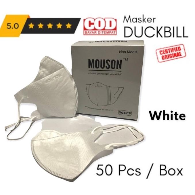 MOUSON Isi 50 Pcs Masker DUCKBILL 4PLY EMBOS Disposable Face Mask