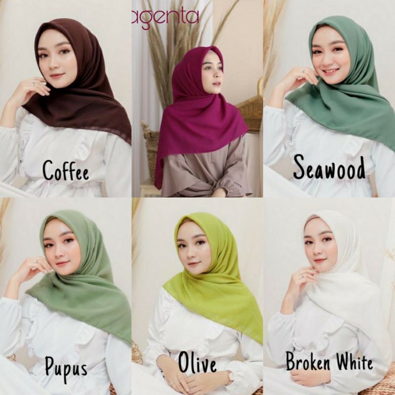 Hijab Segiempat BELLA SQUARE ANTI LETOY PREMIUM Pollycotton polos 47 Warna Jilbab Bela Laudya Square Murah vayaon hijab