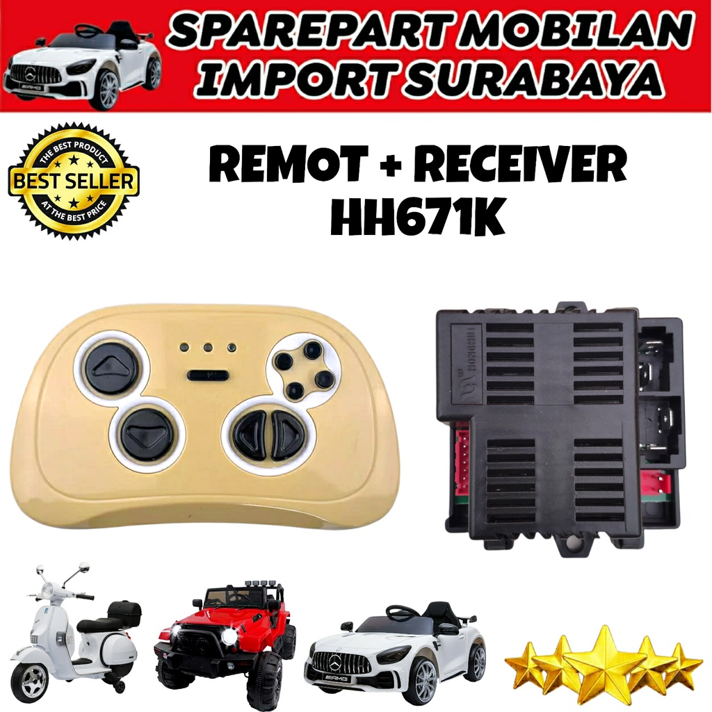 RECEIVER MODUL HH671K MODUL MOBIL AKI MAINAN ANAK VOLTA HONGHUI 12 VOLT HH 671 K PLIKO UNIKID YUKITA PASIFIC AUTO WHEELER RIDE ON CAR CHILDREN