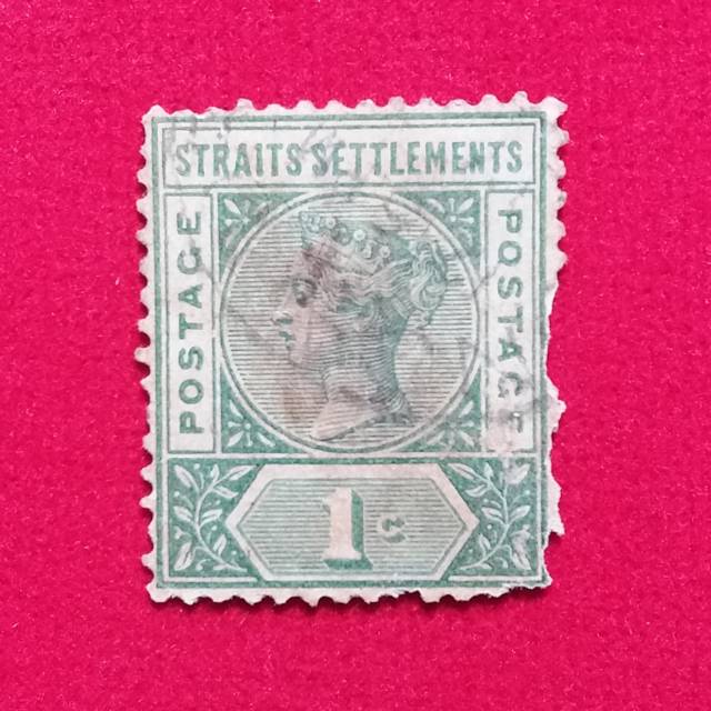 Sa04 - Prangko Queen Victoria Straits Settlements 1c thn 1892