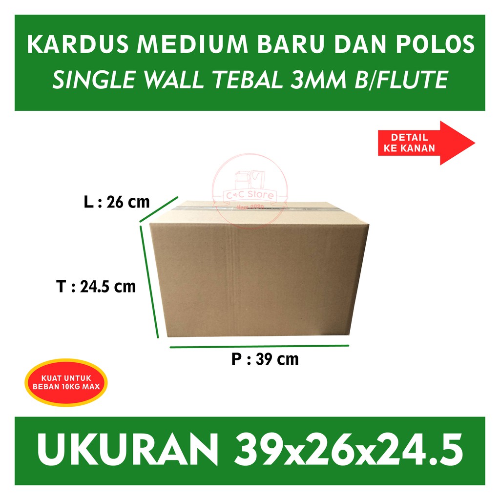 

Kardus Karton Box Polos Corrugated 39x26x24,5