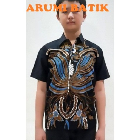 Kemeja Anak Laki Laki Seragam Sekolah Batik 2899 Biru Balita SD