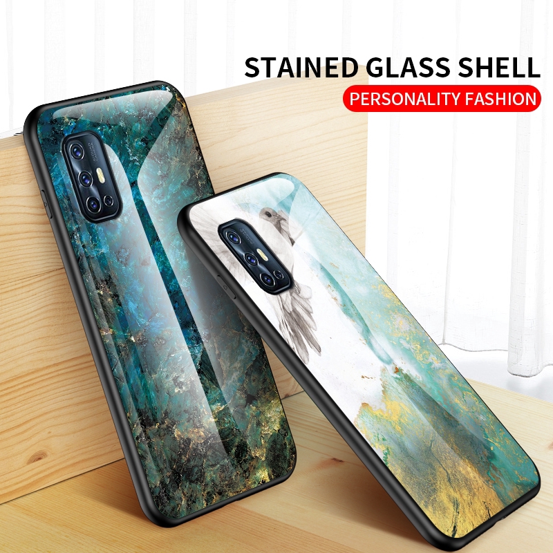 Casing Soft Case TPU Motif Marmer untuk VIVO V19 S1 Pro Z1 Pro VIVO Y11 Y12 Y15 Y17 Y19