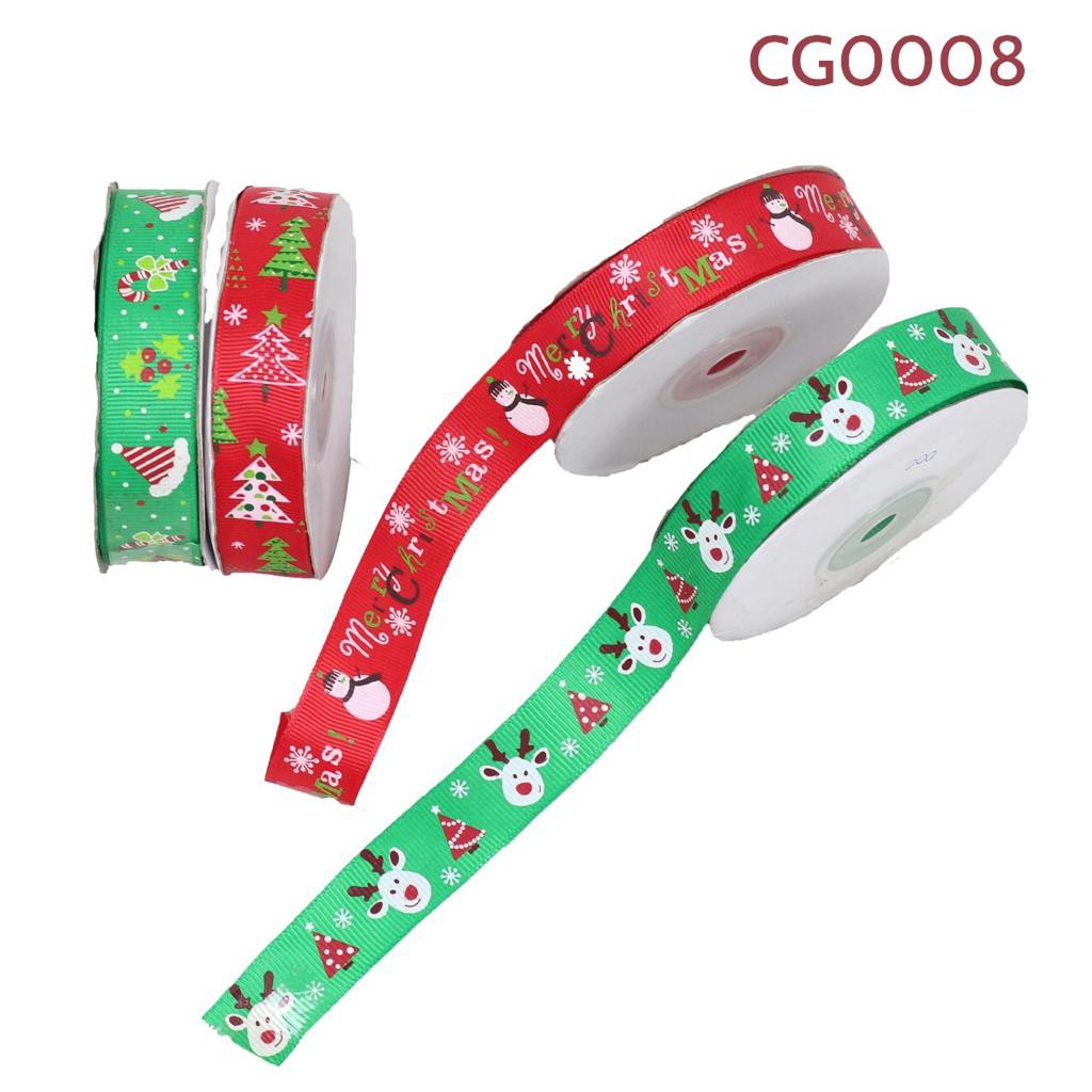 Pita Roll Grosgrain Motif Natal 2cm CG0008 - 4 Pilihan Motif