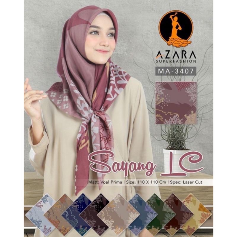 JILBAB SEGI EMPAT  AZAHRA MOTIF VOAL/LC Kerudung Laser  Cut Motif