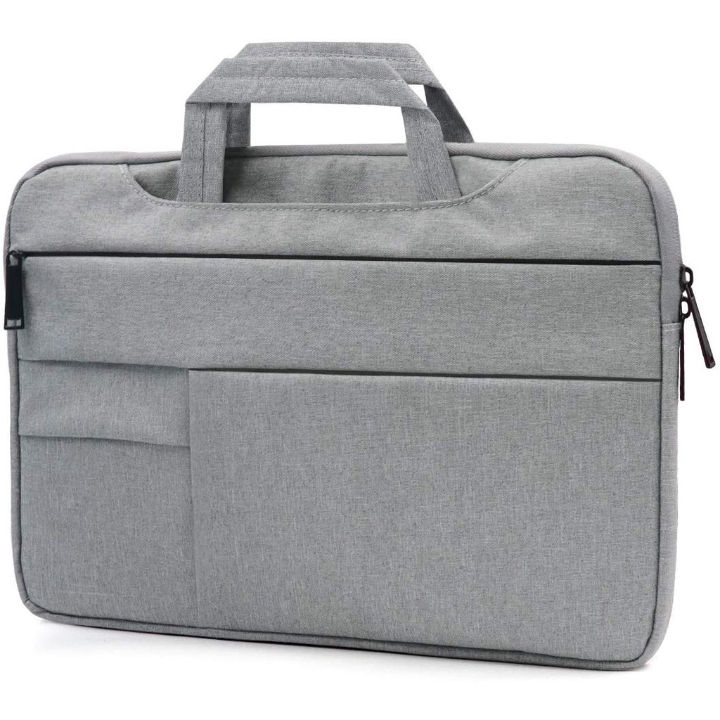 Tas Laptop 14 inch Softcase Sleeve  Nylon Pocket Handstrap Waterproof -Grey